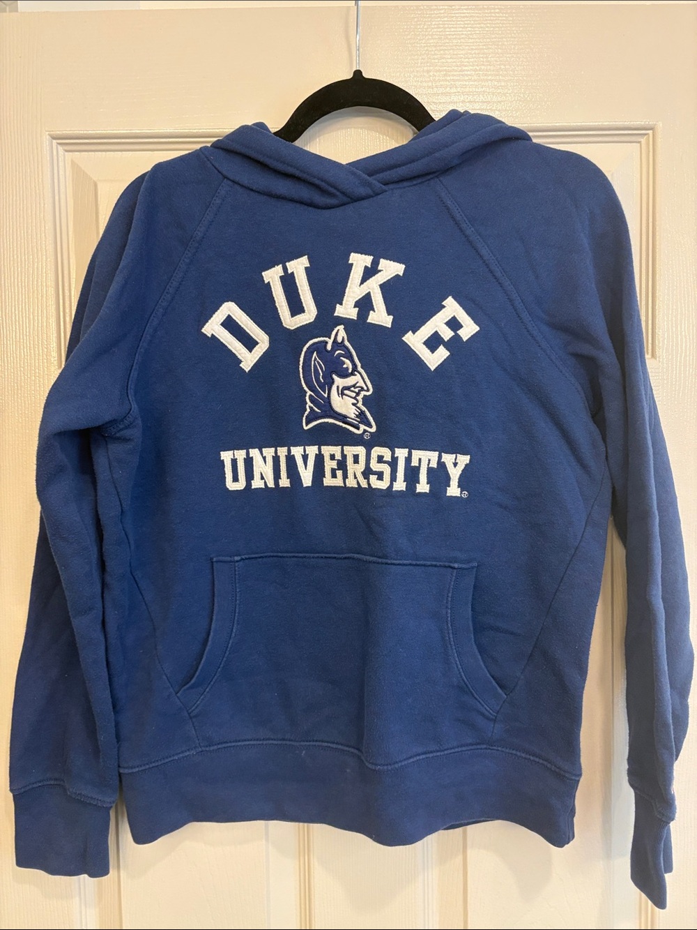 League Duke University Royal Blue Hoodie with White Lettering